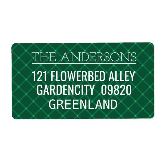 濃い緑の格子模様伝統的 ラベル (正面)