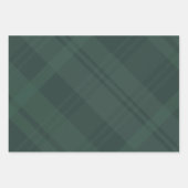 濃い緑の格子状はっきりしたのクリスマスの休日 ラッピングペーパーシート (正面2)