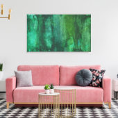 濃い緑の水のカラー抽象芸術 キャンバスプリント (インサイチュ (リビング))