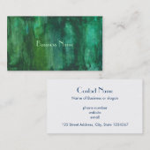 濃い緑の水のカラー抽象芸術 名刺 (正面/裏面)
