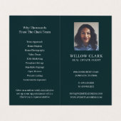 濃い緑の水の色のフロントドアフォト&サービス 名刺 (内部フラット)