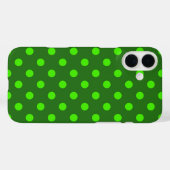 濃い緑の水玉模様デザイン Case-Mate iPhoneケース (裏面 (横))