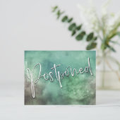 濃い緑の水色洗濯の延期結婚の ポストカード (スタンド正面)