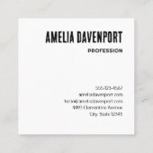 濃い緑の熱帯葉模様 スクエア名刺 (裏面)