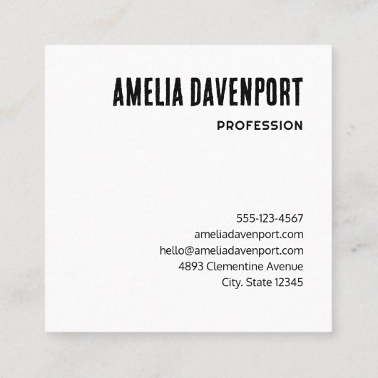 濃い緑の熱帯葉模様 スクエア名刺 (裏面)