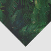 濃い緑の熱帯葉模様 薄葉紙 (詳細)