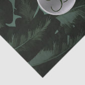 濃い緑の熱帯離れモノグラムレターイニシャル 薄葉紙 (詳細)