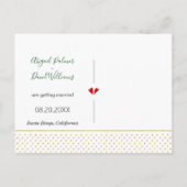 濃い緑の熱帯離れ国の結婚式の日付を保存 案内ポストカード (裏面)