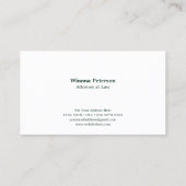 濃い緑の白いアイコン 名刺 (裏面)