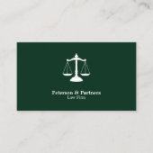 濃い緑の白いアイコン 名刺 (正面)