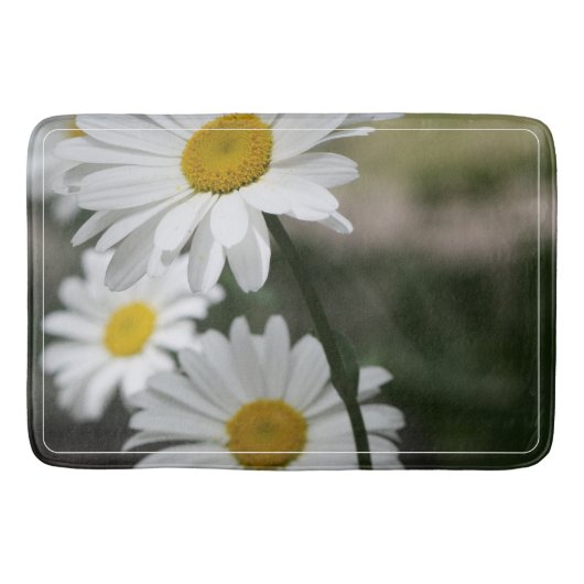 濃い緑の白と金ゴールド バスマット (正面)