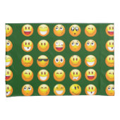 濃い緑の絵文字ピローケース 枕カバー (正面右)