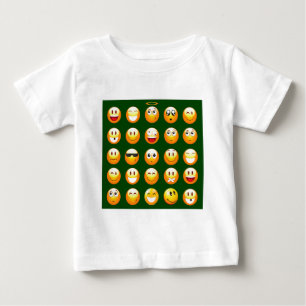 濃い緑の絵文字 ベビーTシャツ