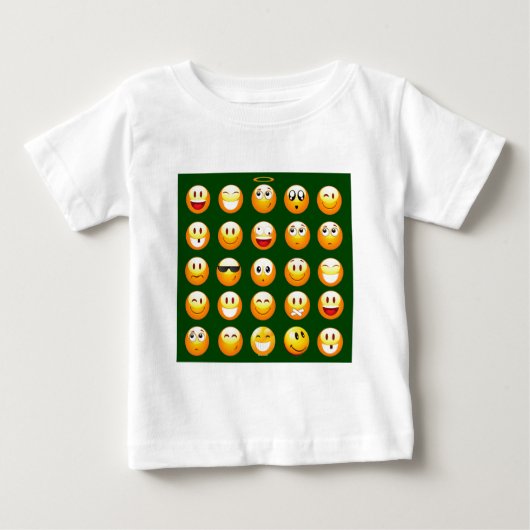 濃い緑の絵文字 ベビーTシャツ (正面)