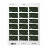 濃い緑の緑の葉差出人住所ラベル ラベル (フルシート)