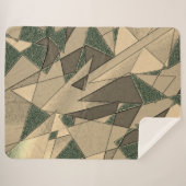 '濃い緑の背景'上のベージュ三角形切り出し シェルパブランケット (正面(横))