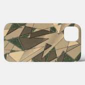 '濃い緑の背景'上のベージュ三角形切り出し Case-Mate iPhoneケース (裏面 (横))