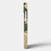 '濃い緑の背景'上のベージュ三角形切り出し Case-Mate iPhoneケース (裏面 / 左)