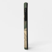 '濃い緑の背景'上のベージュ三角形切り出し Case-Mate iPhoneケース (裏面/左)