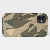 '濃い緑の背景'上のベージュ三角形切り出し Case-Mate iPhoneケース (裏面(横))