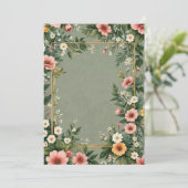 濃い緑の花の結婚花束 招待状 (スタンド正面)