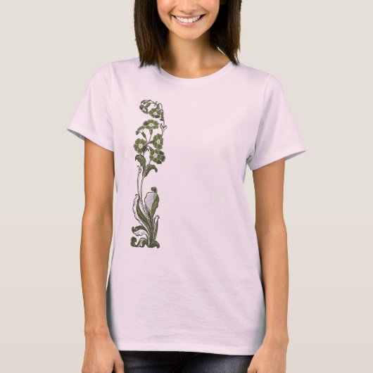 濃い緑の花(前後) Tシャツ (正面)