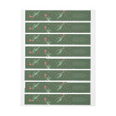 濃い緑の葉の金ゴールド紙吹雪クリスマス ラップアラウンドラベル (シート)