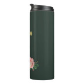 濃い緑の葉上にピンクの花と花 タンブラー (回転右)