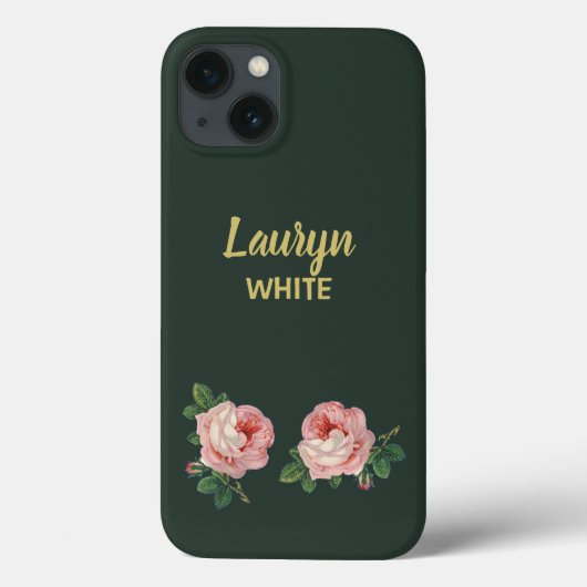 濃い緑の葉上にピンクの花と花 Case-Mate iPhoneケース (裏面)