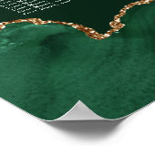 濃い緑の金ゴールドゲートバー(ユダヤ教の)バル・ミツバー座席表 ポスター (角)