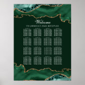 濃い緑の金ゴールドゲートバー(ユダヤ教の)バル・ミツバー座席表 ポスター (正面)