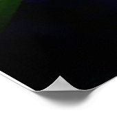 濃い緑の離れと雨滴 ポスター (角)