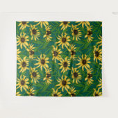 濃い緑の黄色のルベキア タペストリー (正面(横))