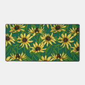 濃い緑の黄色のルベキア デスクマット (正面)
