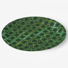 濃い緑の「チェス」、黄色がかった緑またはクロムグリッド ペーパープレート