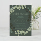 濃い緑モダンの緑と離れブライダルシャワー 招待状 (スタンド正面)