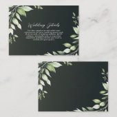 濃い緑モダン色の葉詳細結婚ズ エンクロージャーカード (正面/裏面)