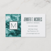 濃い緑大理石テクスチャ 名刺 (正面)