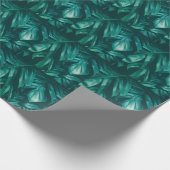 濃い緑、熱帯のジャングルの葉。 ラッピングペーパー (角)