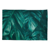 濃い緑、熱帯のジャングルの葉。 枕カバー (裏面)