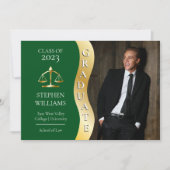 濃い緑 |金ゴールド大学院波法法法法学Grad 案内状 (正面)