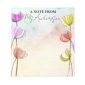 濃い線で咲く花 ノートパッド (正面)