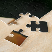 濃い羽の鳥の食べココナッツ ジグソーパズル (側面)