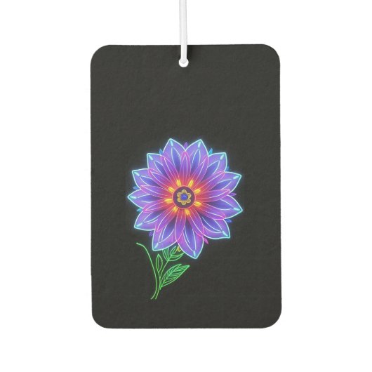 濃い背景にネオンマンダラの花 カーエアーフレッシュナー (正面)