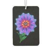 濃い背景にネオンマンダラの花 カーエアーフレッシュナー (裏面)