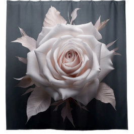 濃い背景にピンク色のバラ シャワーカーテン