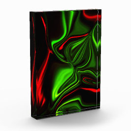 濃い背景に緑と赤の曲線を描く フォトブロック