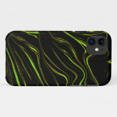 濃い背景に長い緑の波線 Case-Mate iPhoneケース (裏面(横))