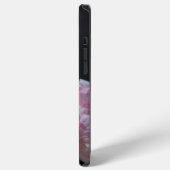 濃い背景のピンクの芍薬 iPhoneケース (左側面)