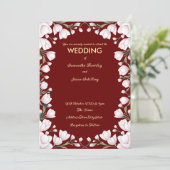 濃い背景の花枠 招待状 (スタンド正面)